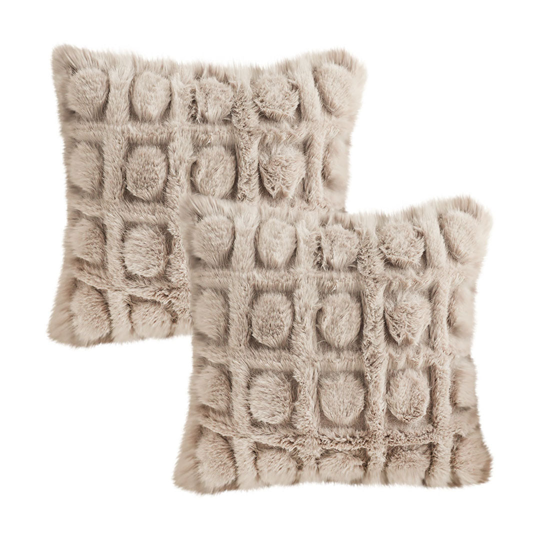 SOGA 2X 45cm Wabi-sabi Herringbone Plush Square Throw Pillow