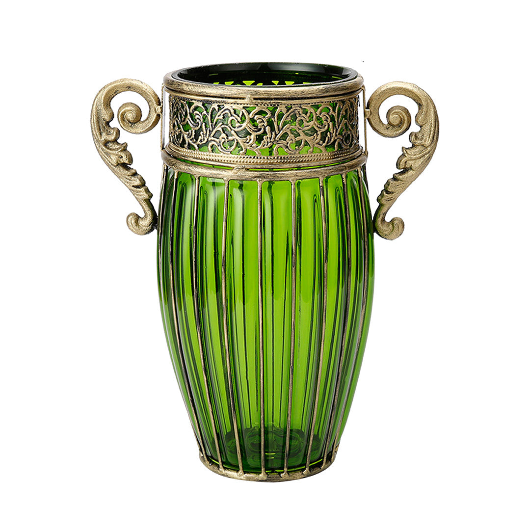 Flower Vase with Metal Handle