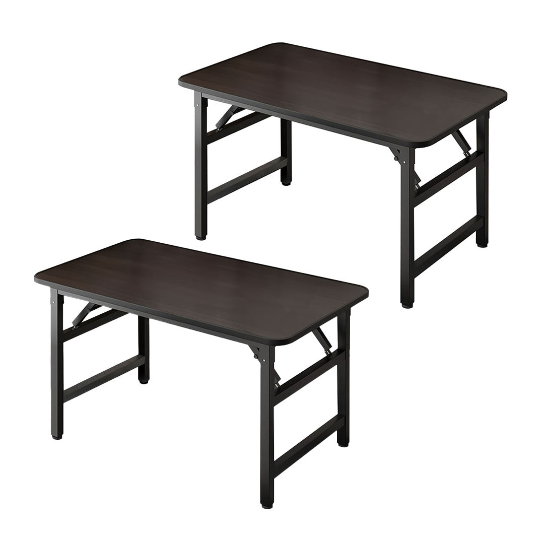 SOGA 2X 120x60 Walnut Foldable Computer Study Table Easy Assembly Desk No Chair