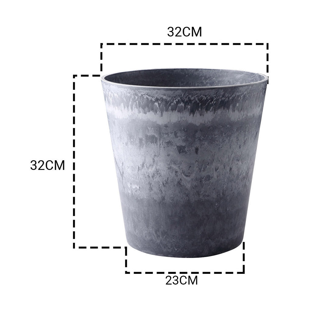 Cement Pattern Tapered Planter