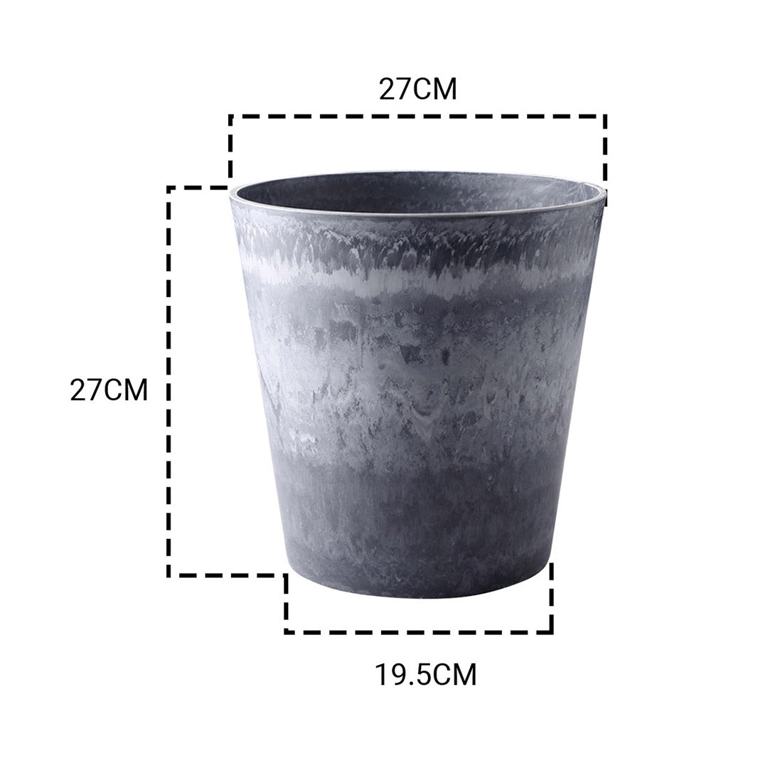 Cement Pattern Tapered Planter