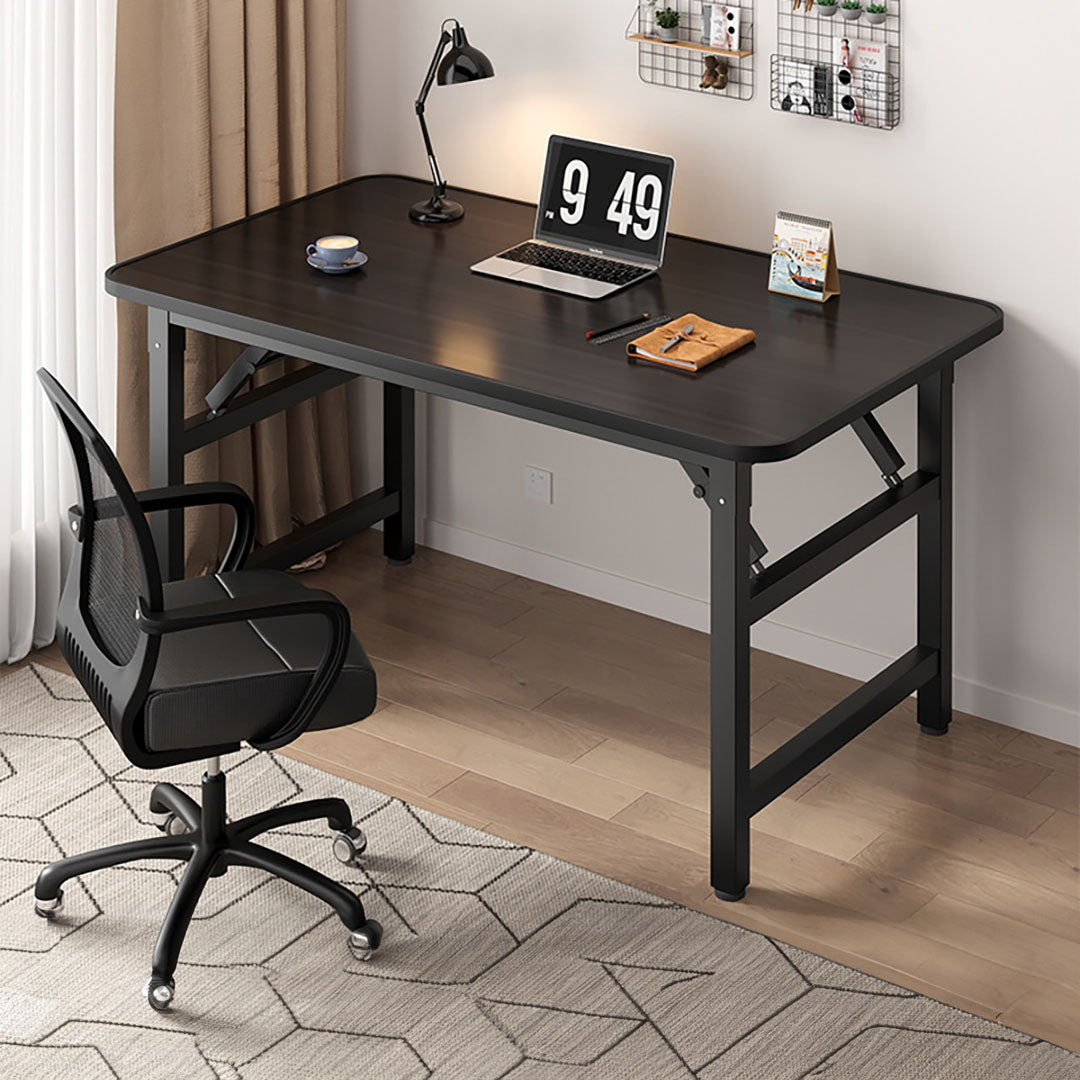 SOGA 2X 120x60 Walnut Foldable Computer Study Table Easy Assembly Desk No Chair