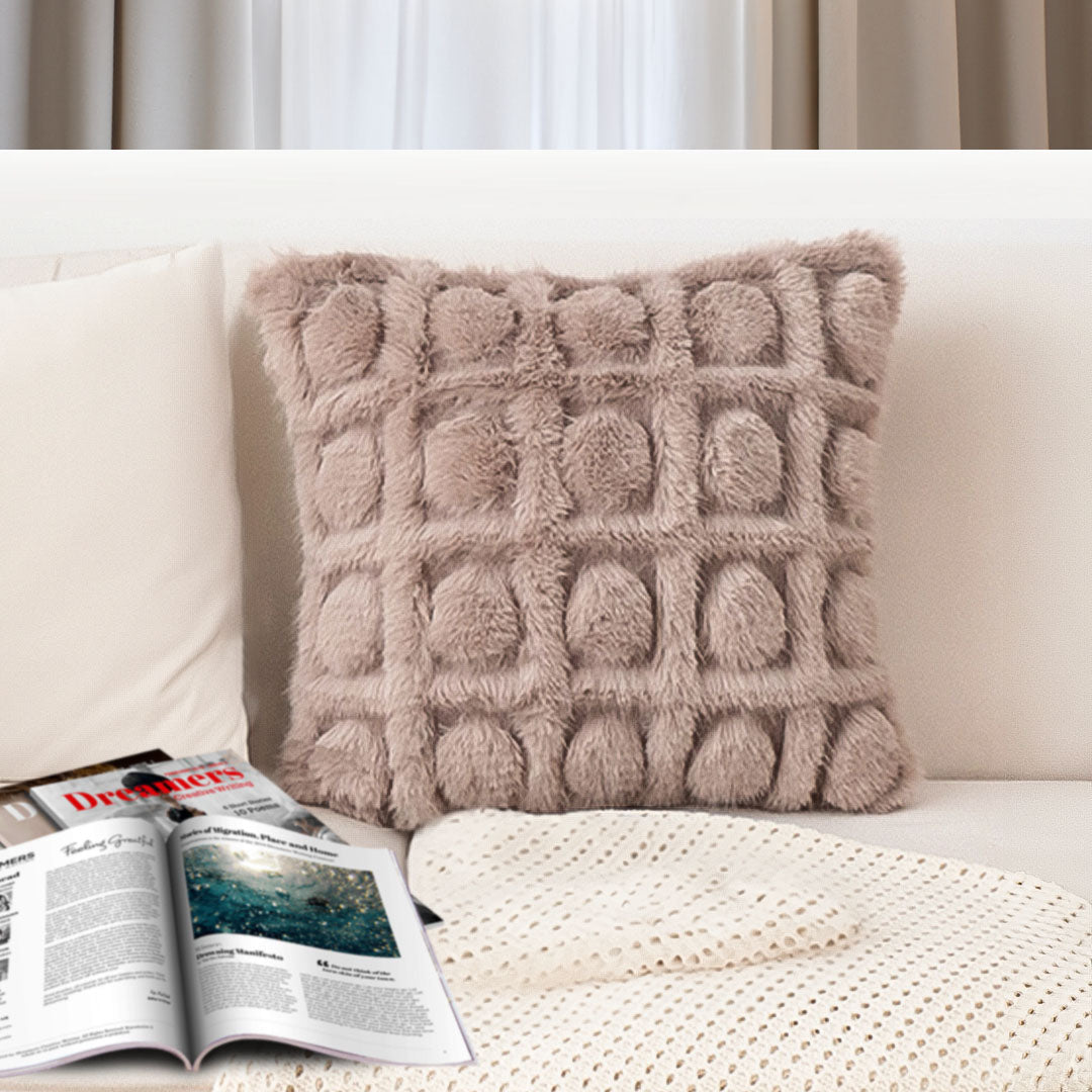 SOGA 2X 45cm Wabi-sabi Herringbone Plush Square Throw Pillow