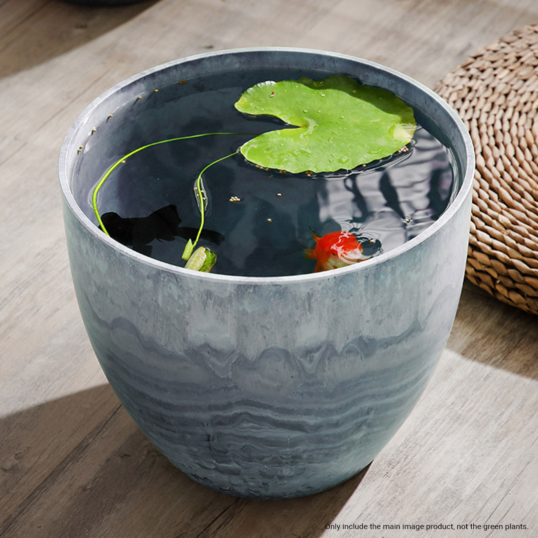 Cement Pattern Tapered Planter