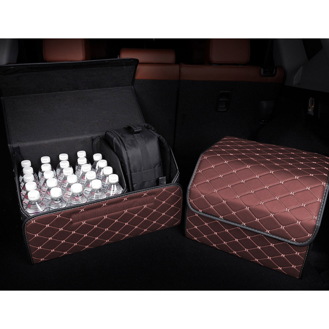Leather Car Boot Box Organiser