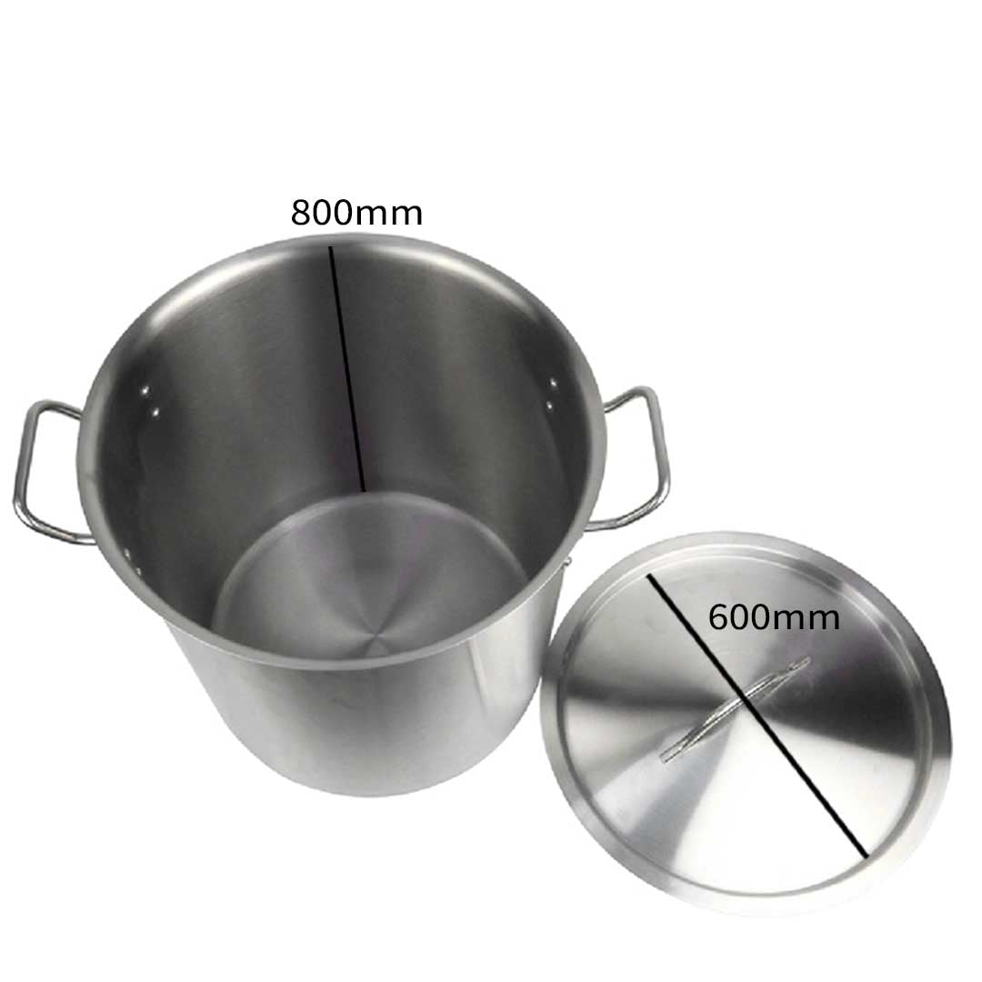 SOGA Stock Pot 225L Top Grade Thick Stainless Steel Stockpot 60CMX80CM 18/10