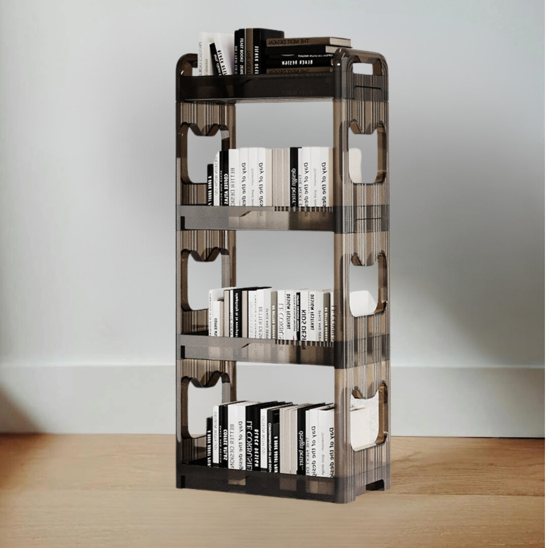 SOGA 2X 38x24cm Black 3 Tier Bookshelf & Cosmetic Storage Organizer Trolley Rack