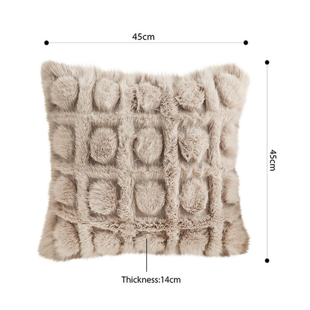 SOGA 2X 45cm Wabi-sabi Herringbone Plush Square Throw Pillow