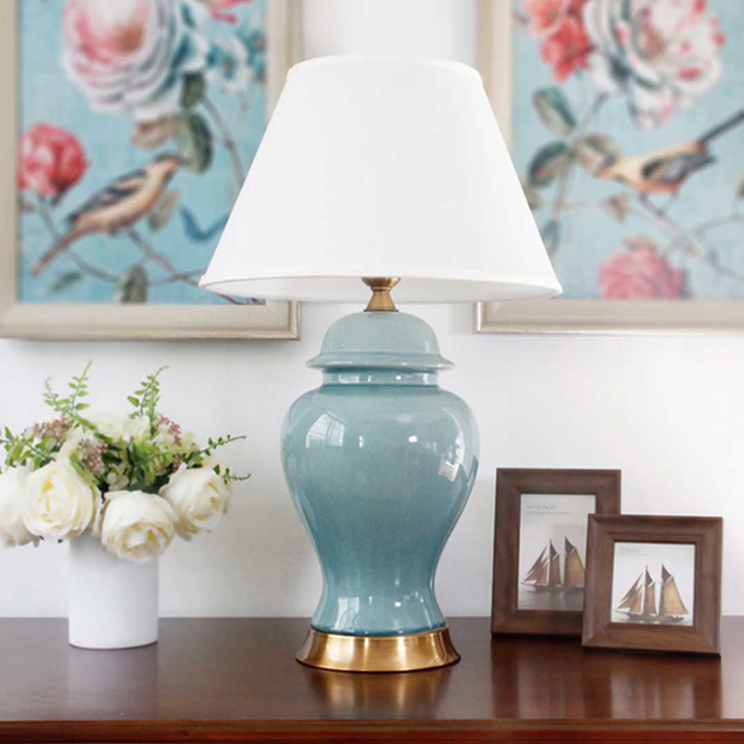 Table Lamp With Gold Metal Base