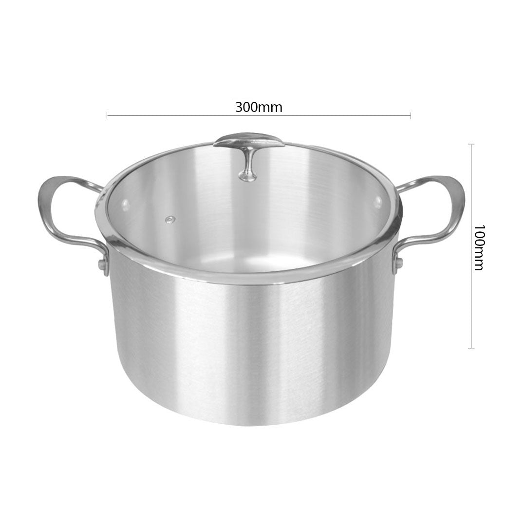 SOGA Stainless Steel 30cm Casserole With Lid Induction Cookware