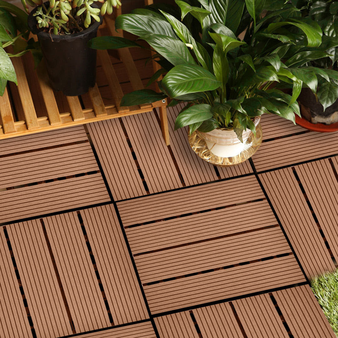 DIY Wooden Composite Decking Tiles (11-Pack)