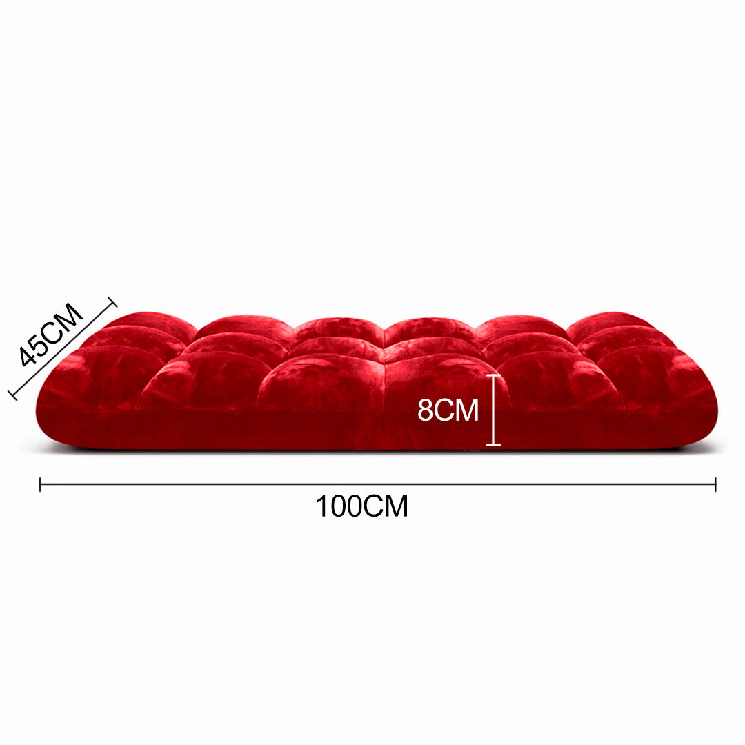 SOGA Floor Recliner Folding Lounge Sofa Futon Couch Folding Chair Cushion Red x2