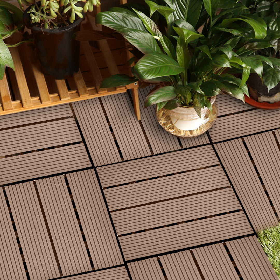 DIY Wooden Composite Decking Tiles (11-Pack)