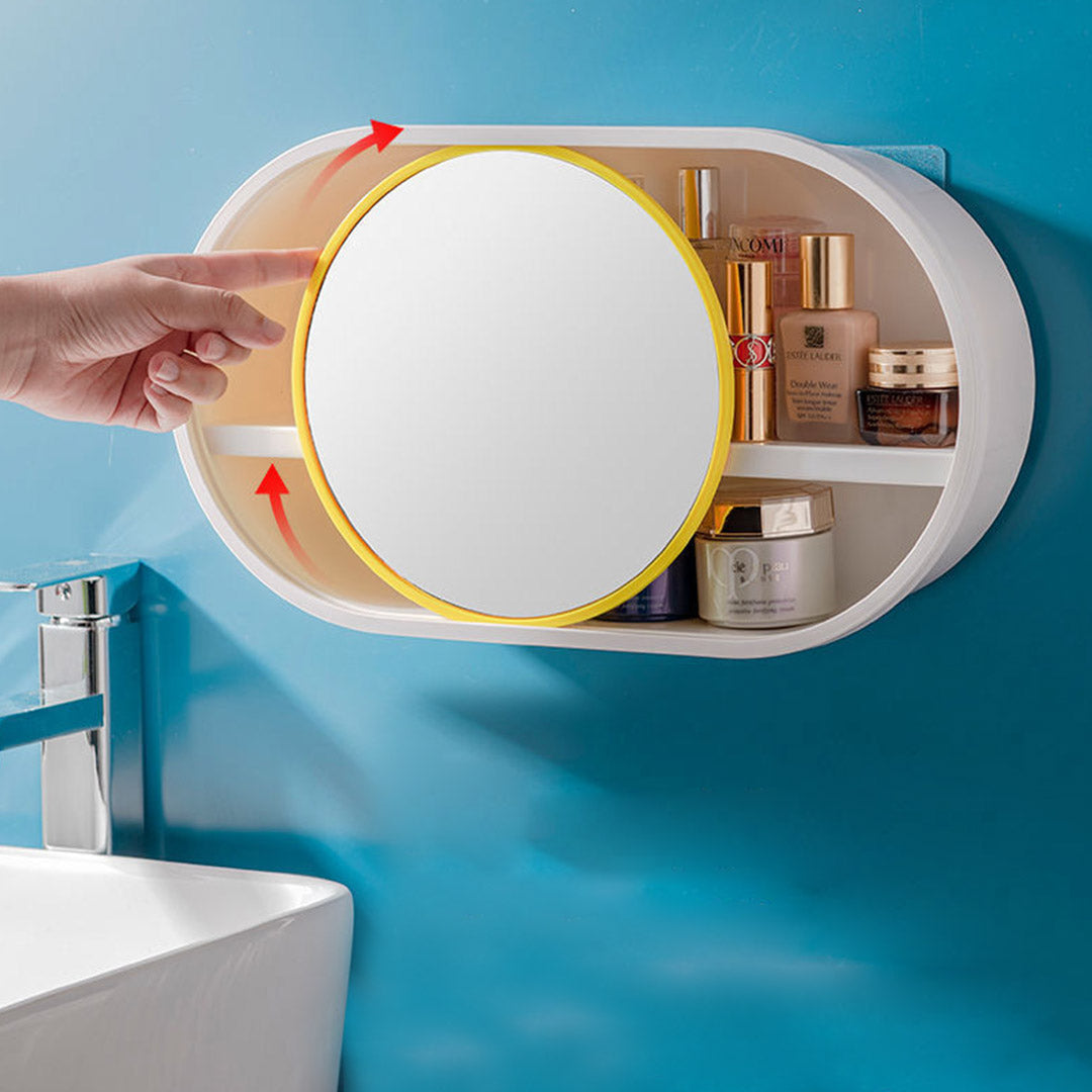 Oval Wall-Mounted Mirror Storage Rack