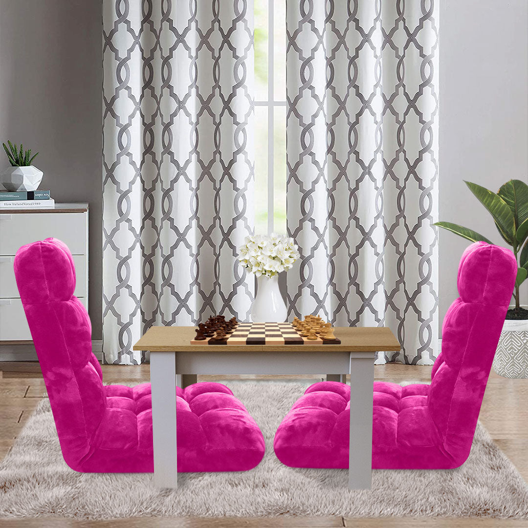 SOGA Floor Recliner Folding Lounge Sofa Futon Couch Folding Chair Cushion Pink x4