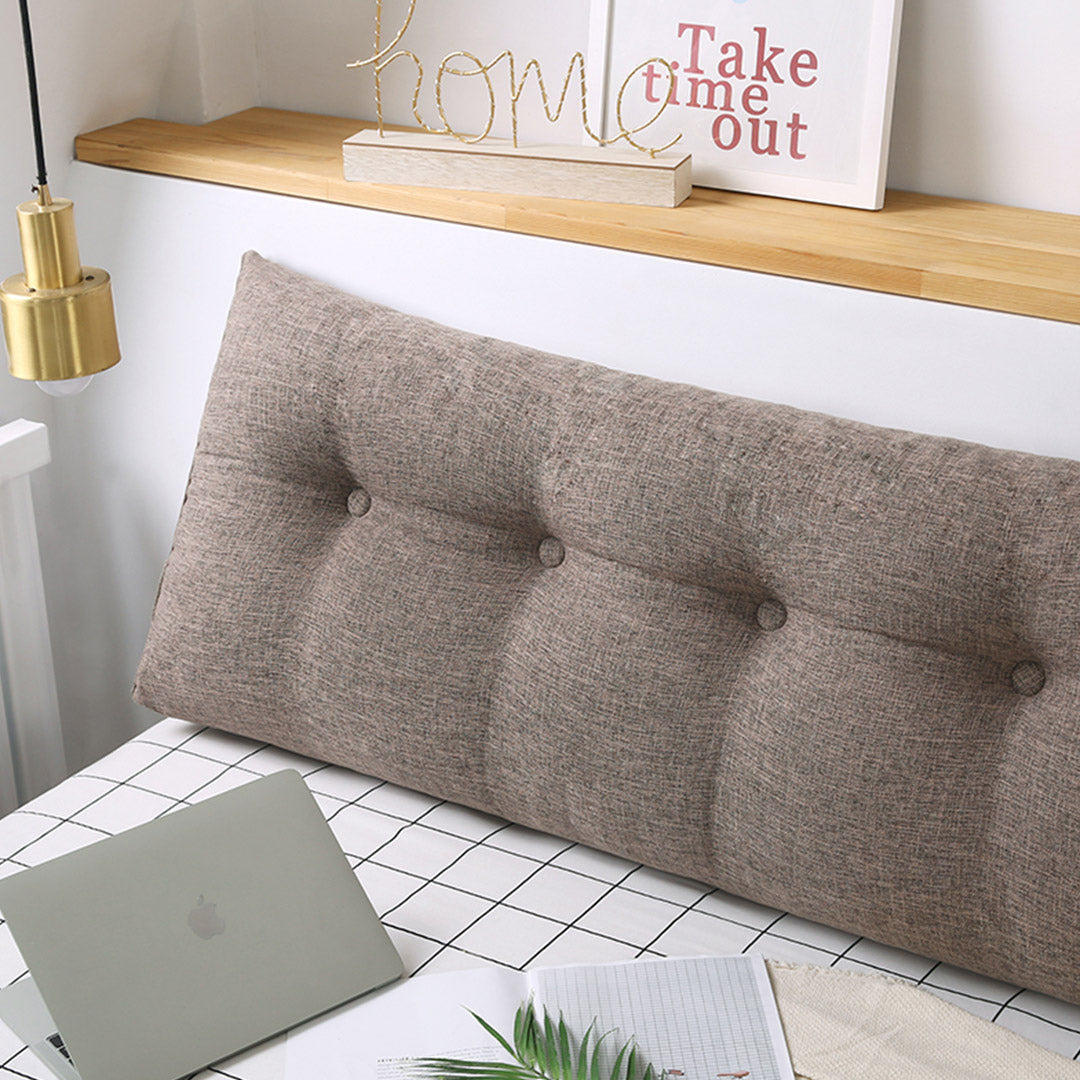SOGA 2X 150cm Coffee Triangular Wedge Bed Pillow Headboard Backrest Bedside Tatami Cushion Home Decor