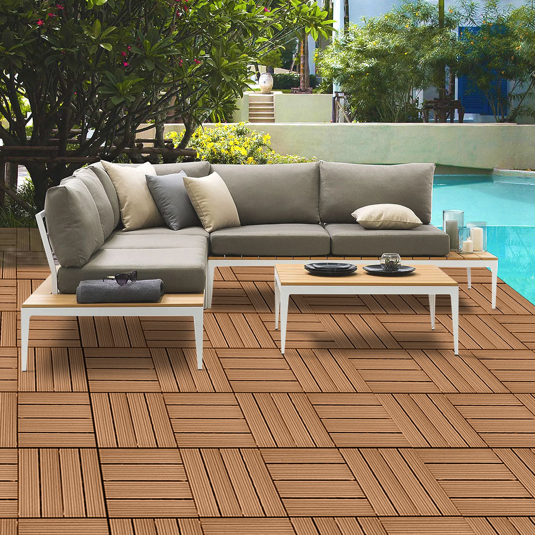 DIY Wooden Composite Decking Tiles (11-Pack)