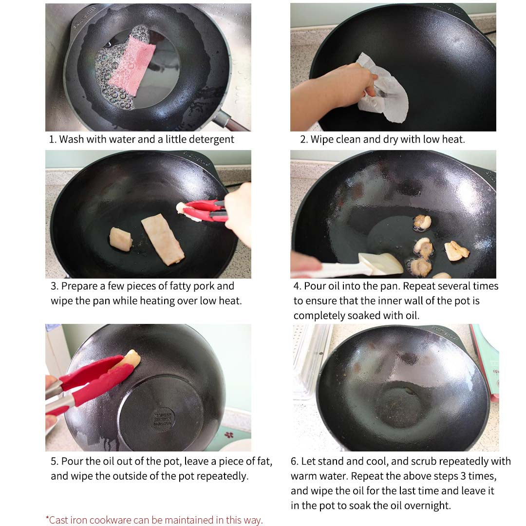 SOGA 2X Cast Iron Tamagoyaki Japanese Omelette Egg Frying Skillet Fry Pan Wooden Handle