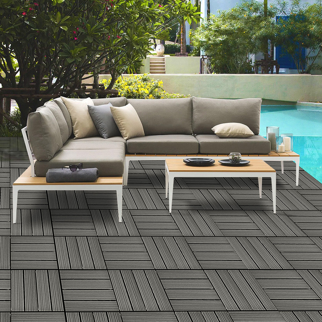 DIY Wooden Composite Decking Tiles (11-Pack)