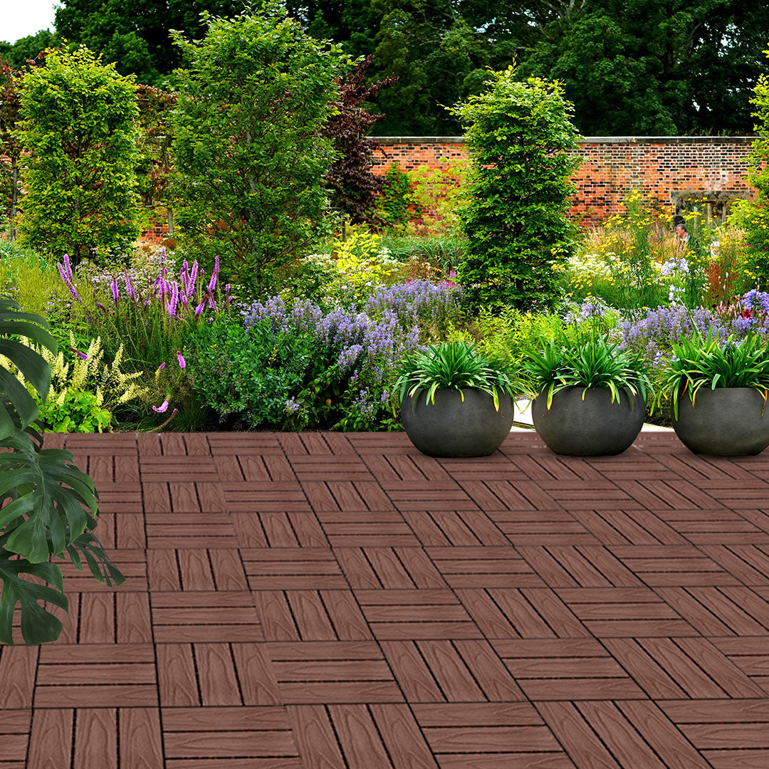 DIY Wooden Composite Decking Tiles (11-Pack)