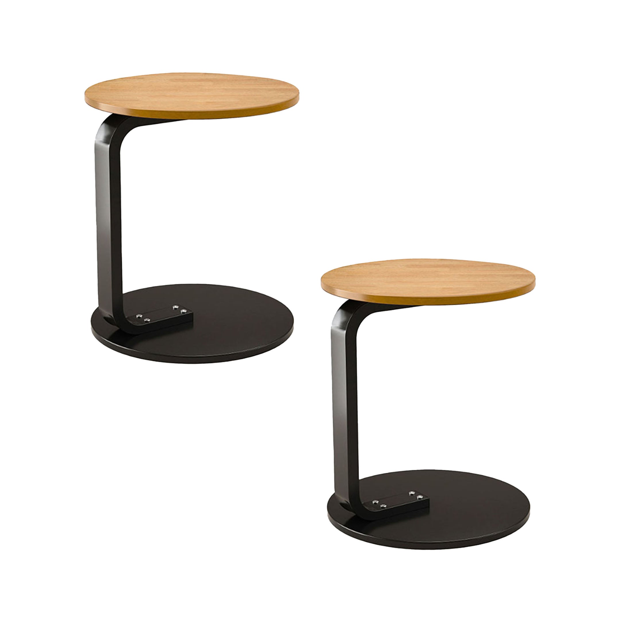 SOGA 2X 50cm Wood Board Mini Side Table Movable Lightweight w/ Black Frame
