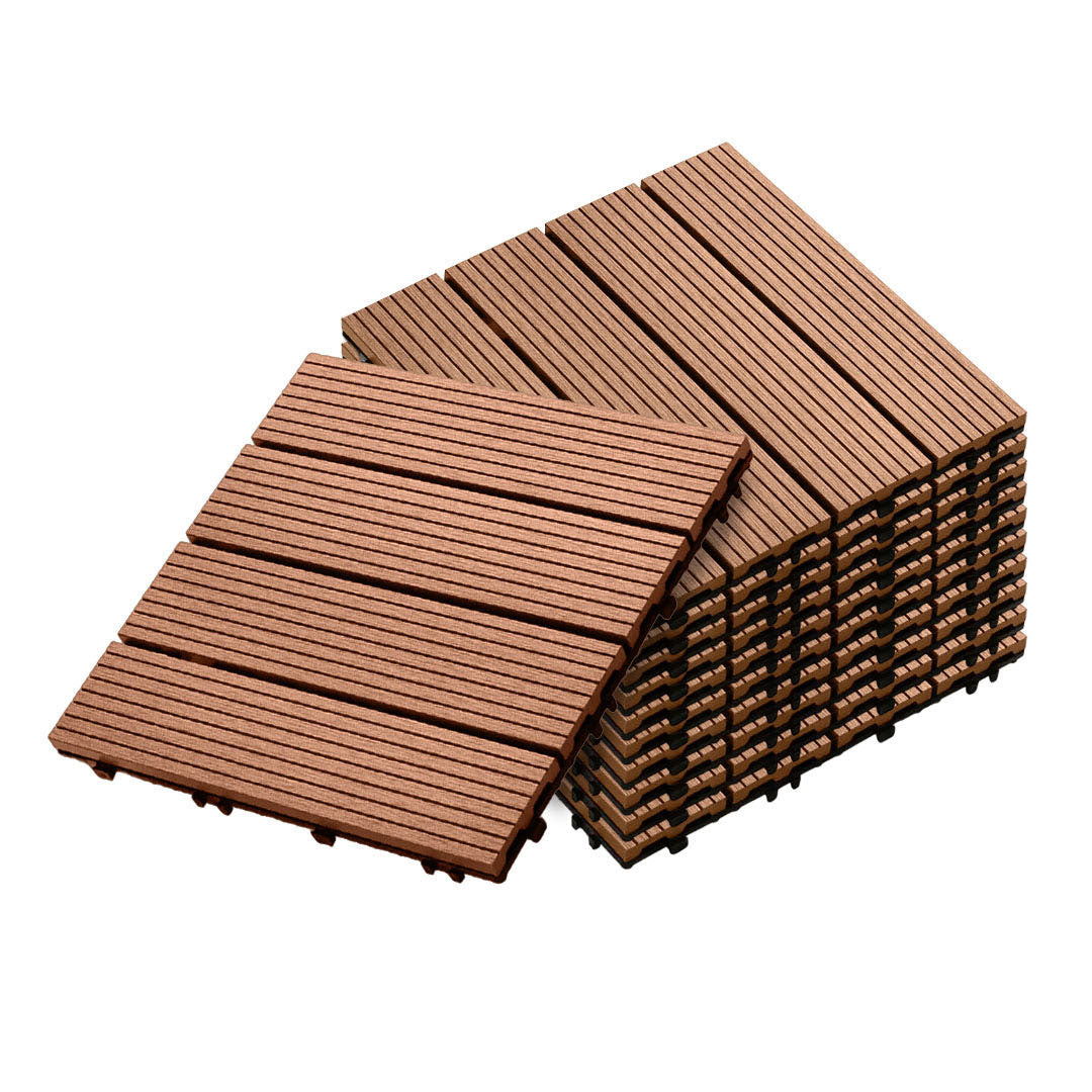 DIY Wooden Composite Decking Tiles (11-Pack)