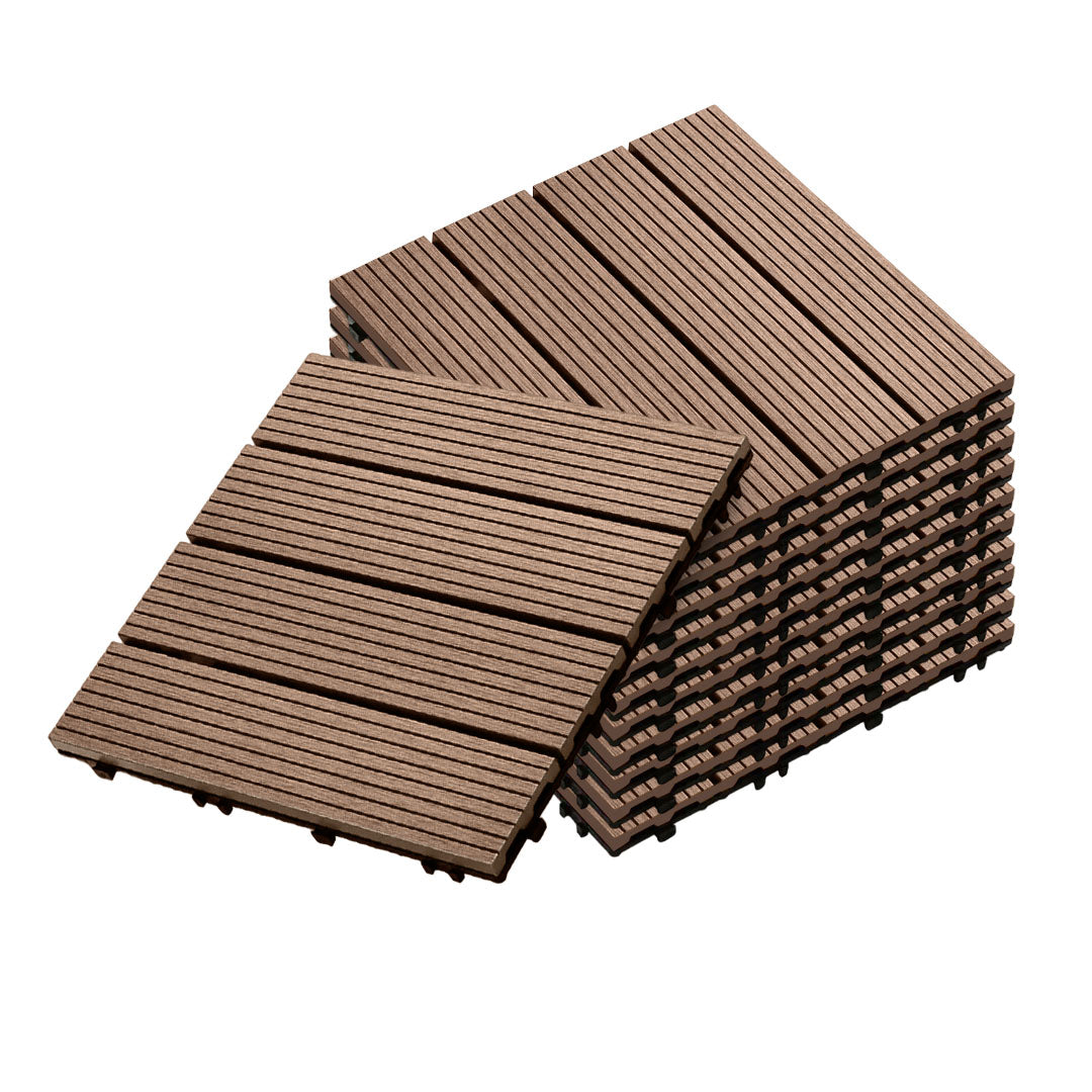 DIY Wooden Composite Decking Tiles (11-Pack)