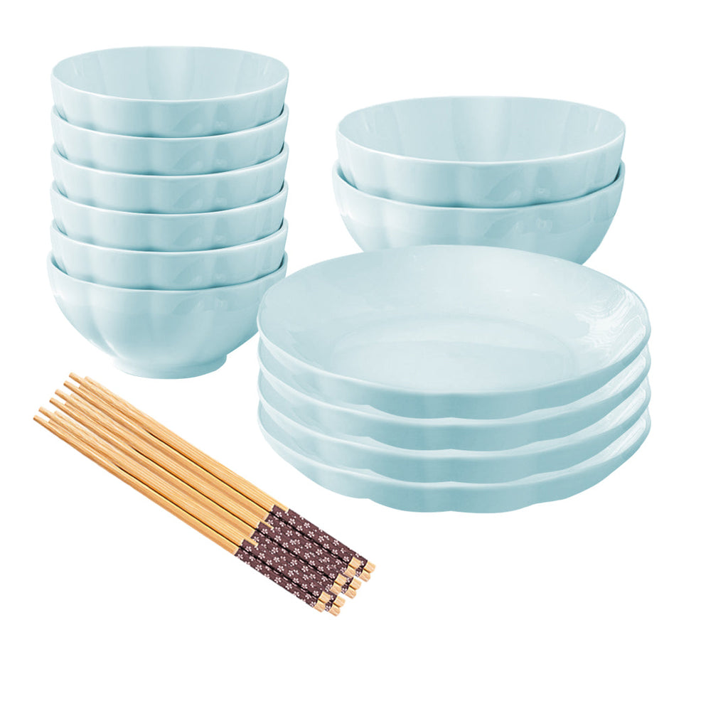 Light Blue Ceramic Dinnerware Set