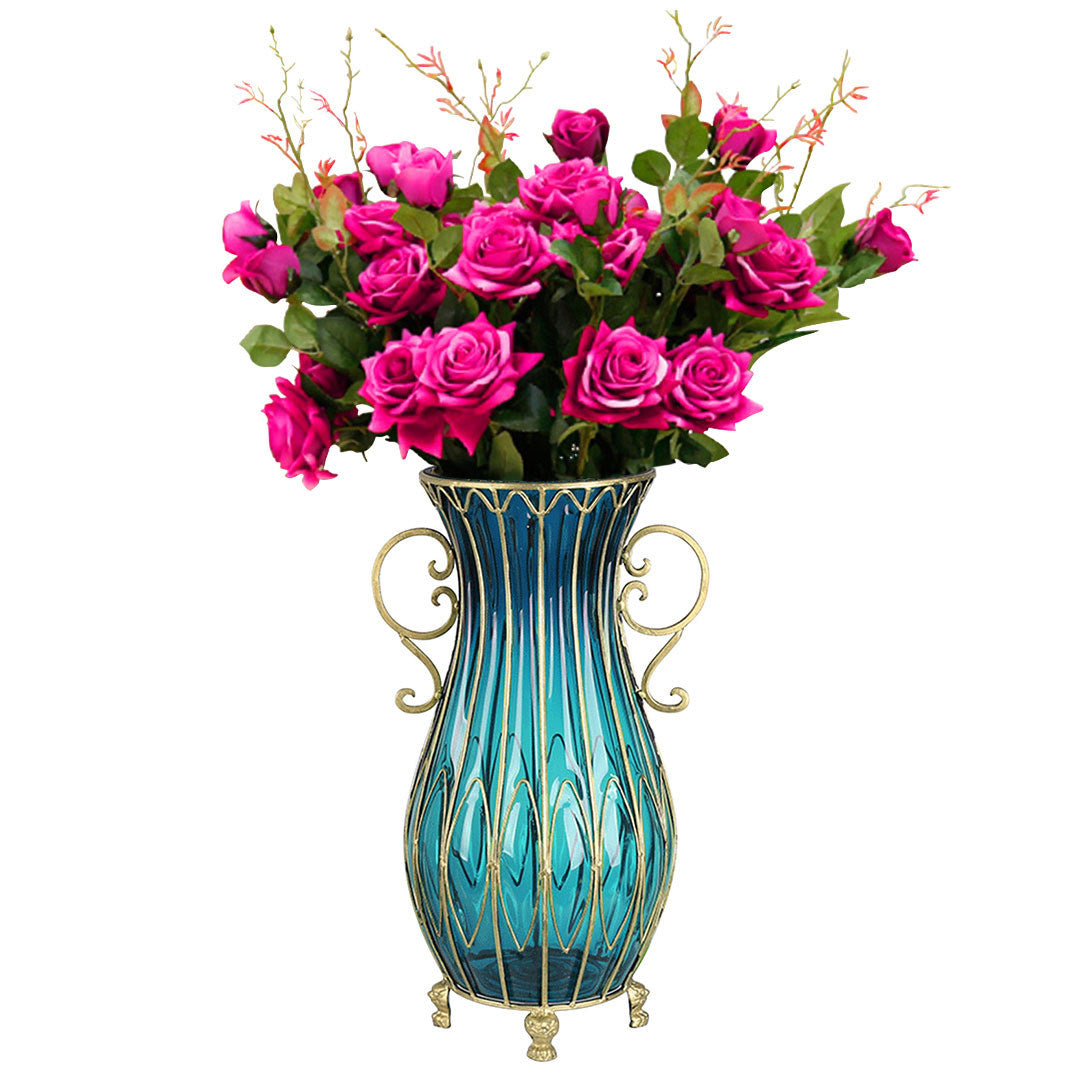 Vase WIth Artificial Flower Set