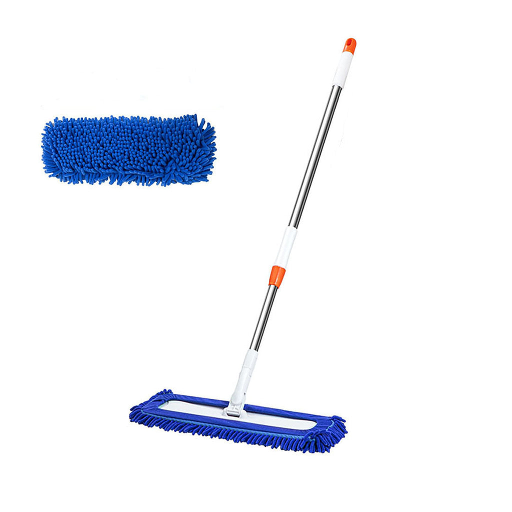 Blue Microfiber Flat Mop (2 pcs Cloth Cover)