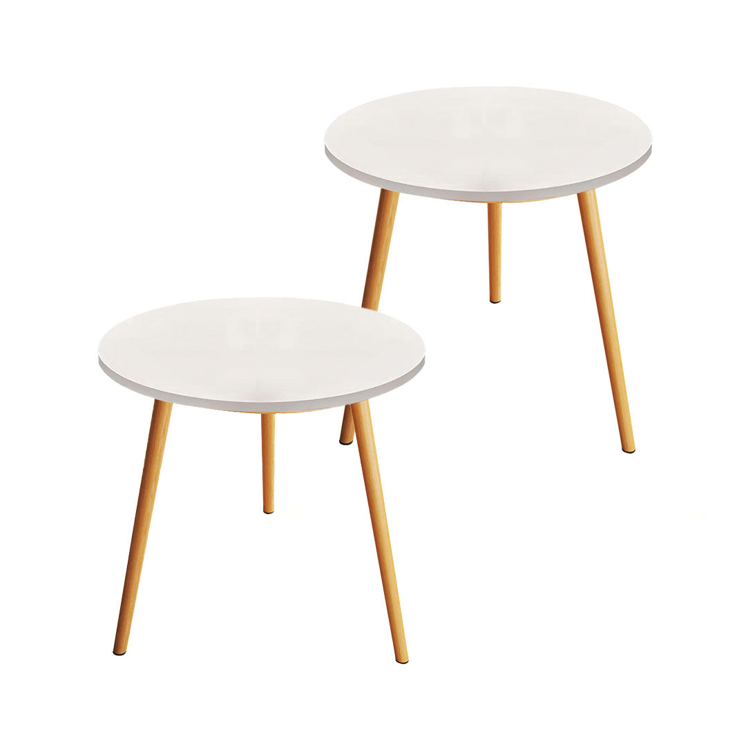 SOGA 2X 60x72cm White Small Side Coffee Table Living Room Balcony Home D√©cor Style
