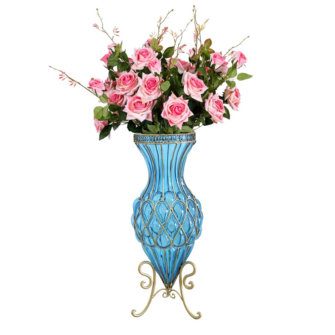 Glass Vase With Artificial Flower