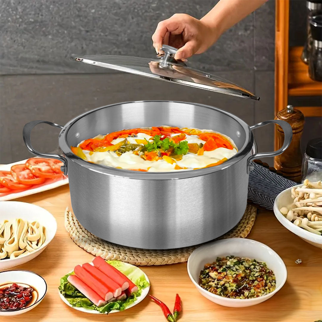 Stainless Steel Casserole With Glass Lid