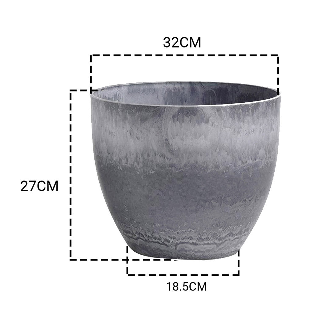 Cement Pattern Tapered Planter