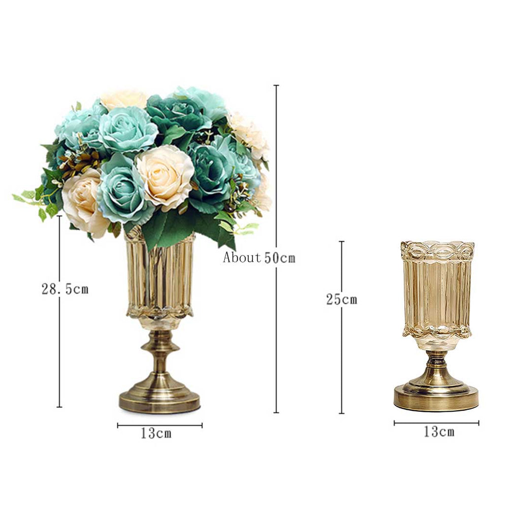 Transparent Vase with Blue Flower Set