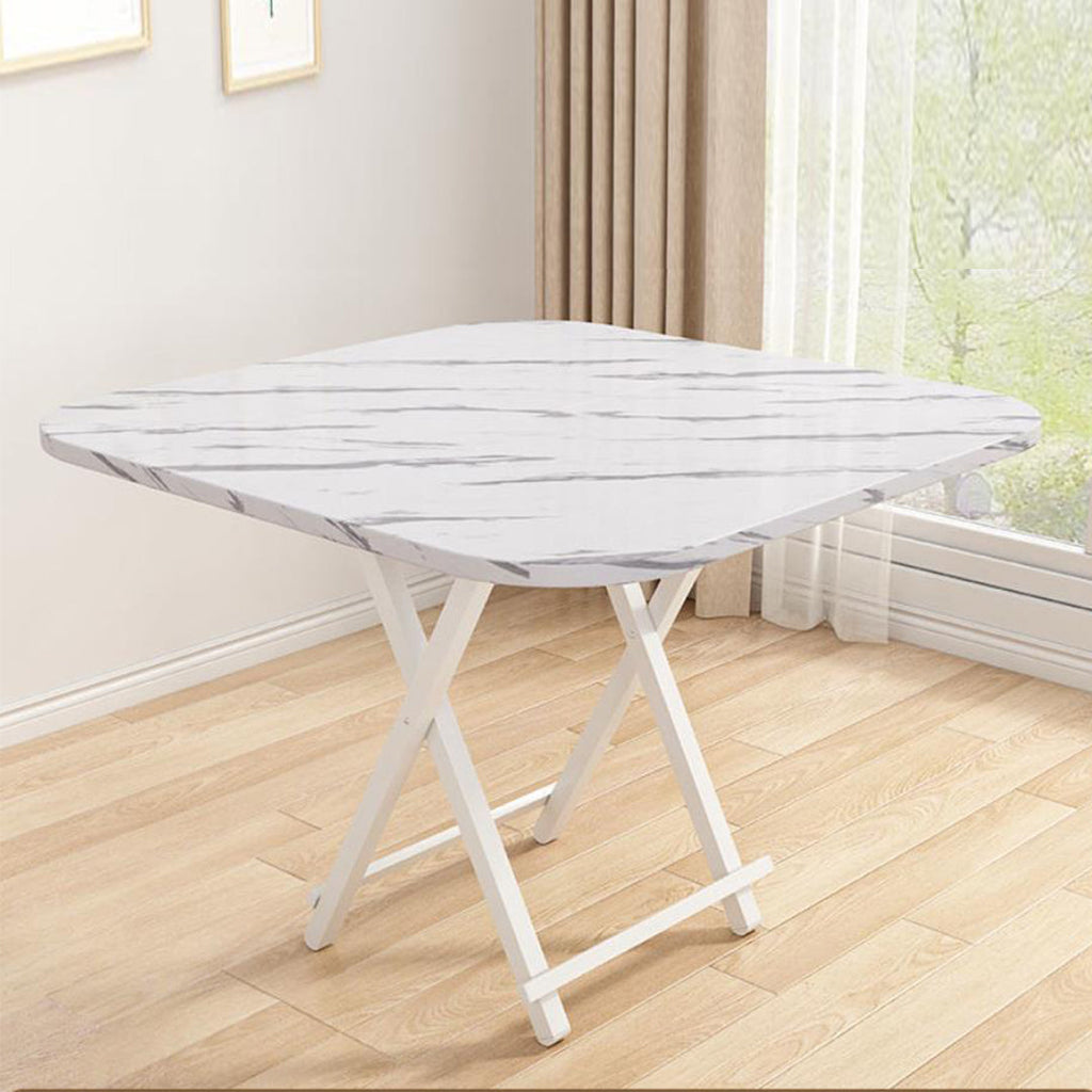 White Portable Square Table