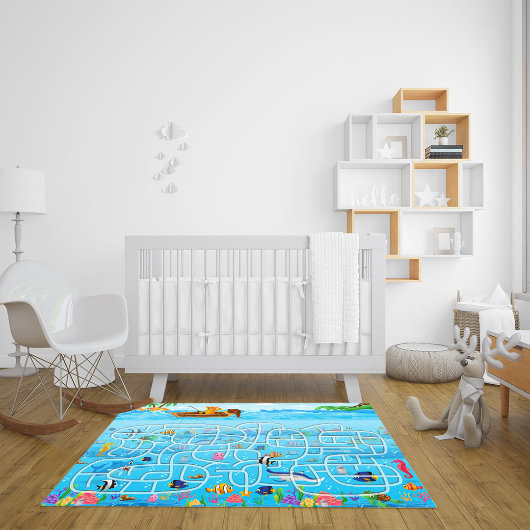 SOGA 2X 120cm Kids Rug Street Map Play Mat Educational Baby Theme Park Area Rugs