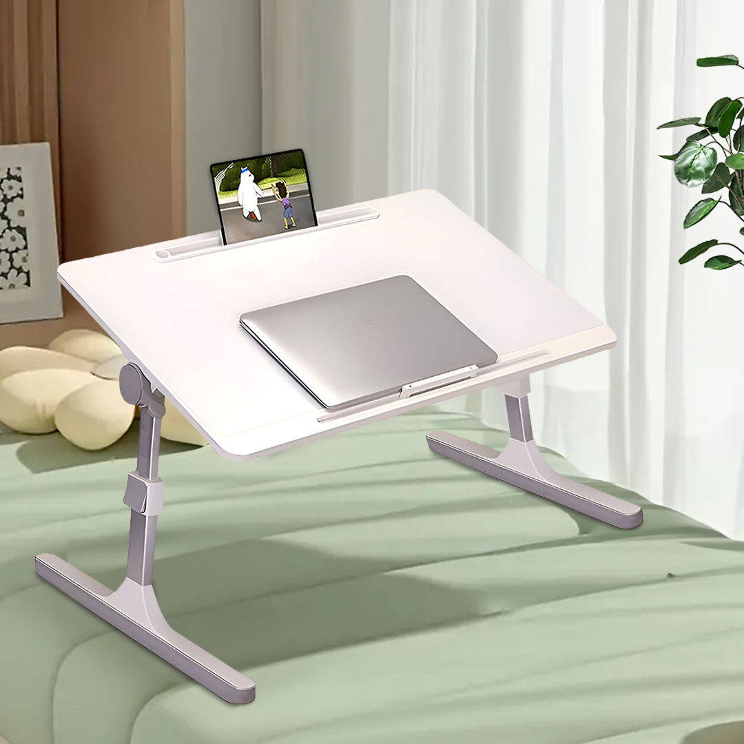 SOGA 2X 60X40cm White Small Laptop Bed Portable Foldable Study Table Adjustable
