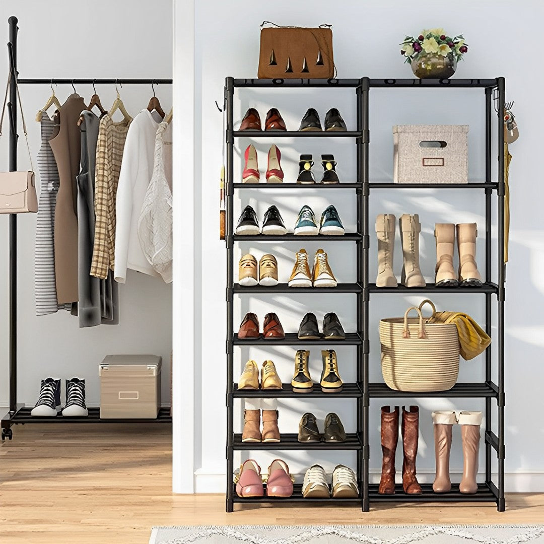 Shoe Rack Organiser With Side Hooks
