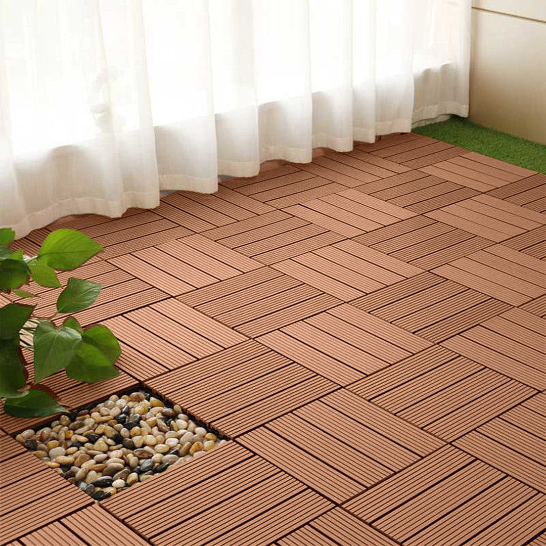 DIY Wooden Composite Decking Tiles (11-Pack)