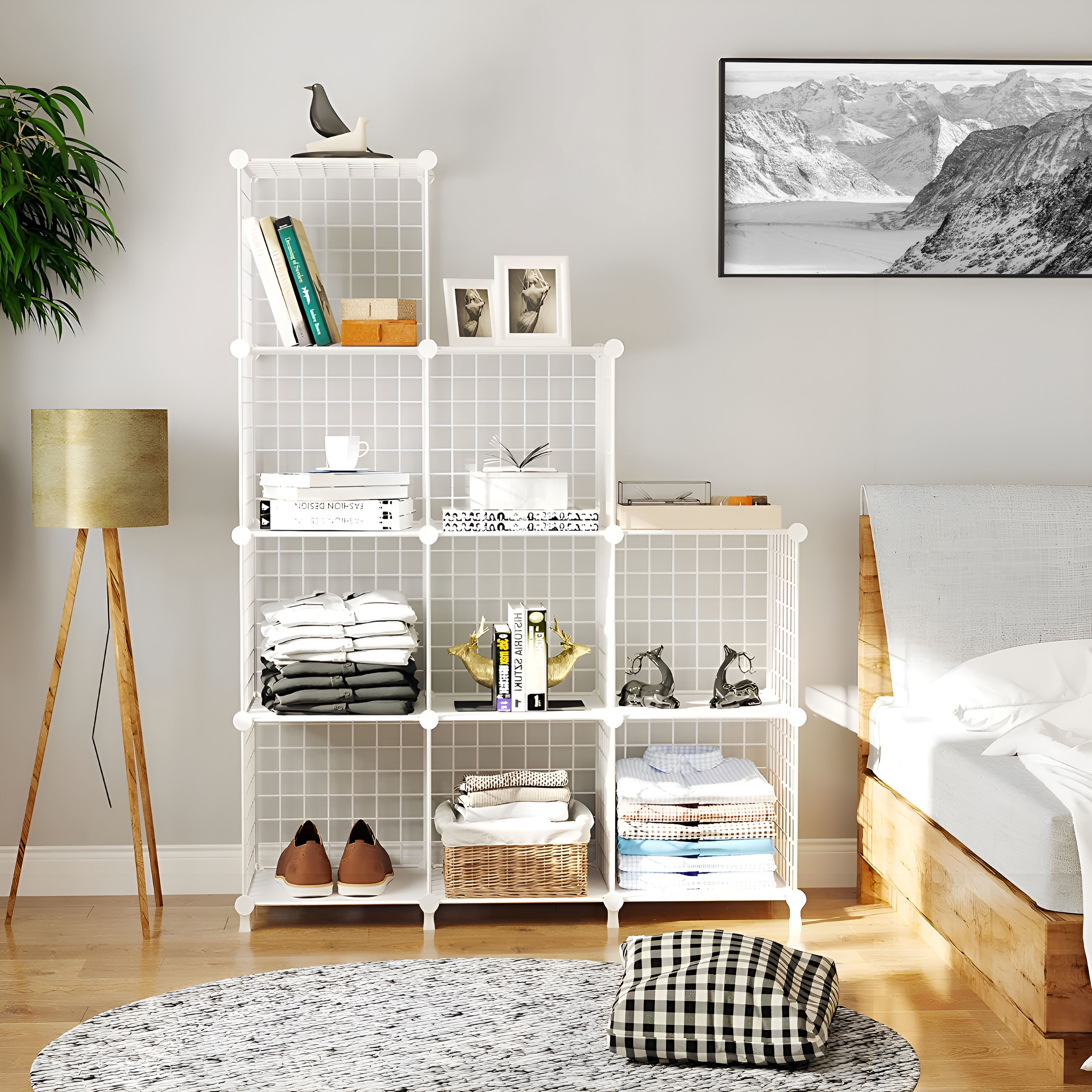 White Portable Column Storage Organiser