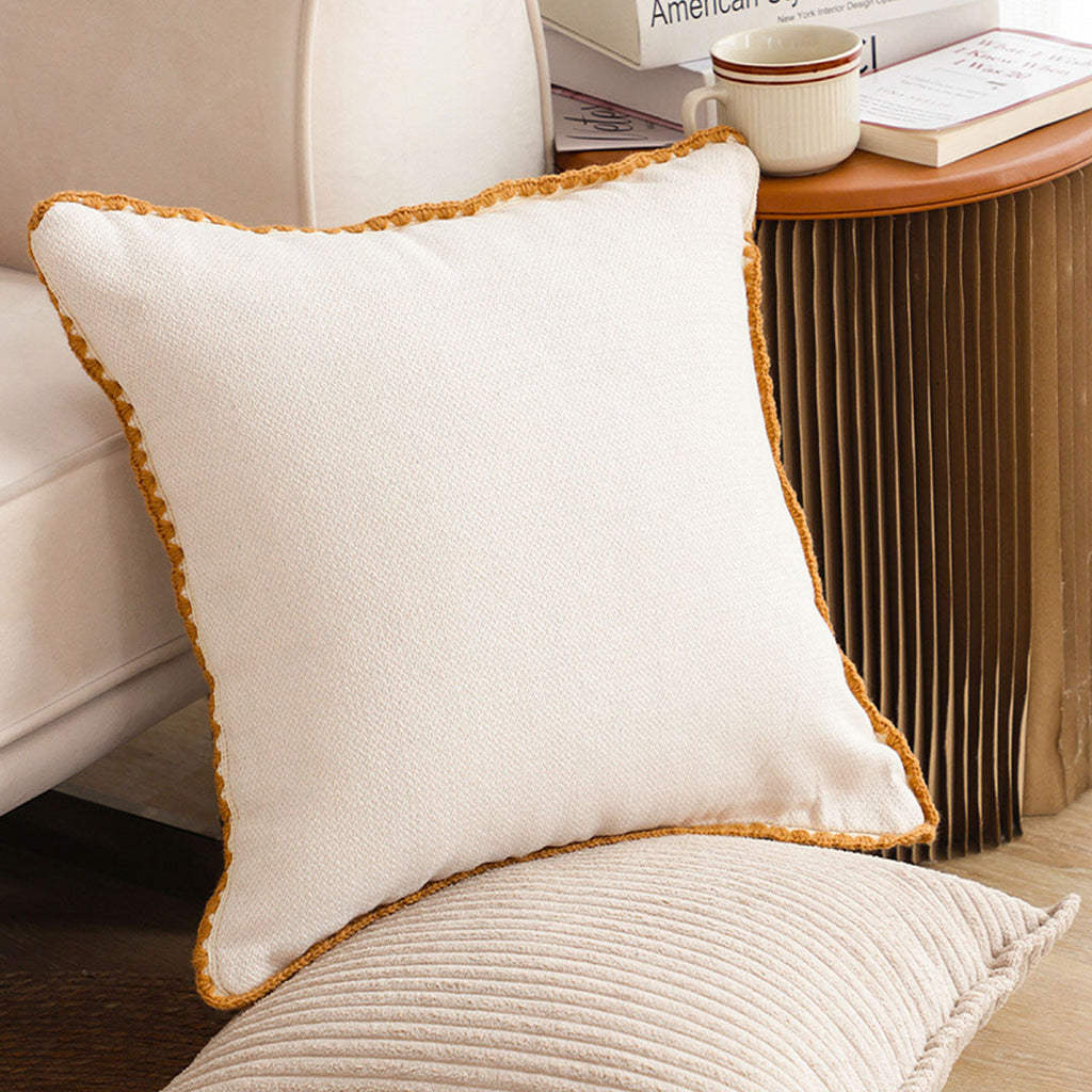 Apricot Shell Edged Throw Pillow