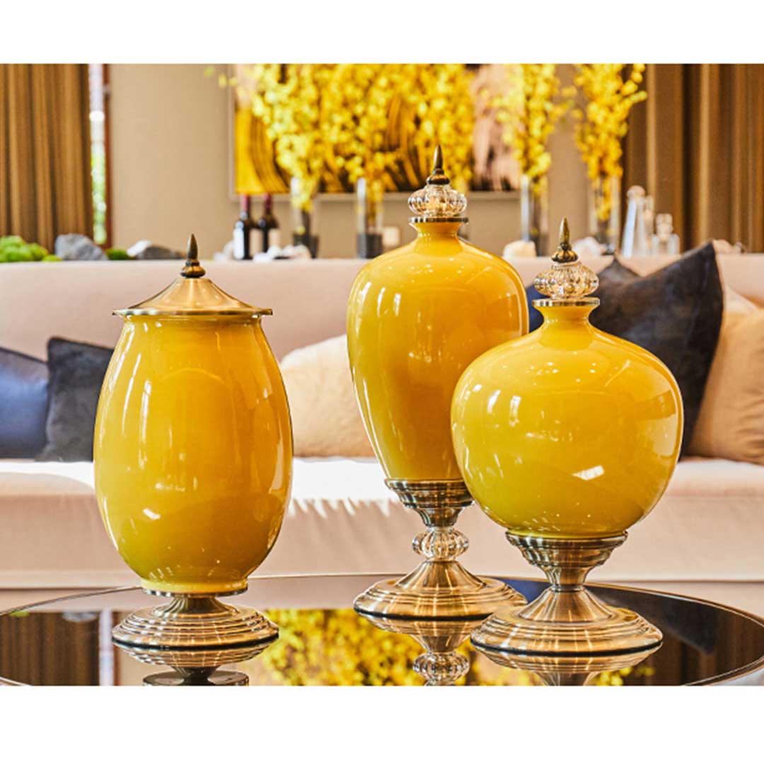 Ceramic Oval Flower Vase Set
