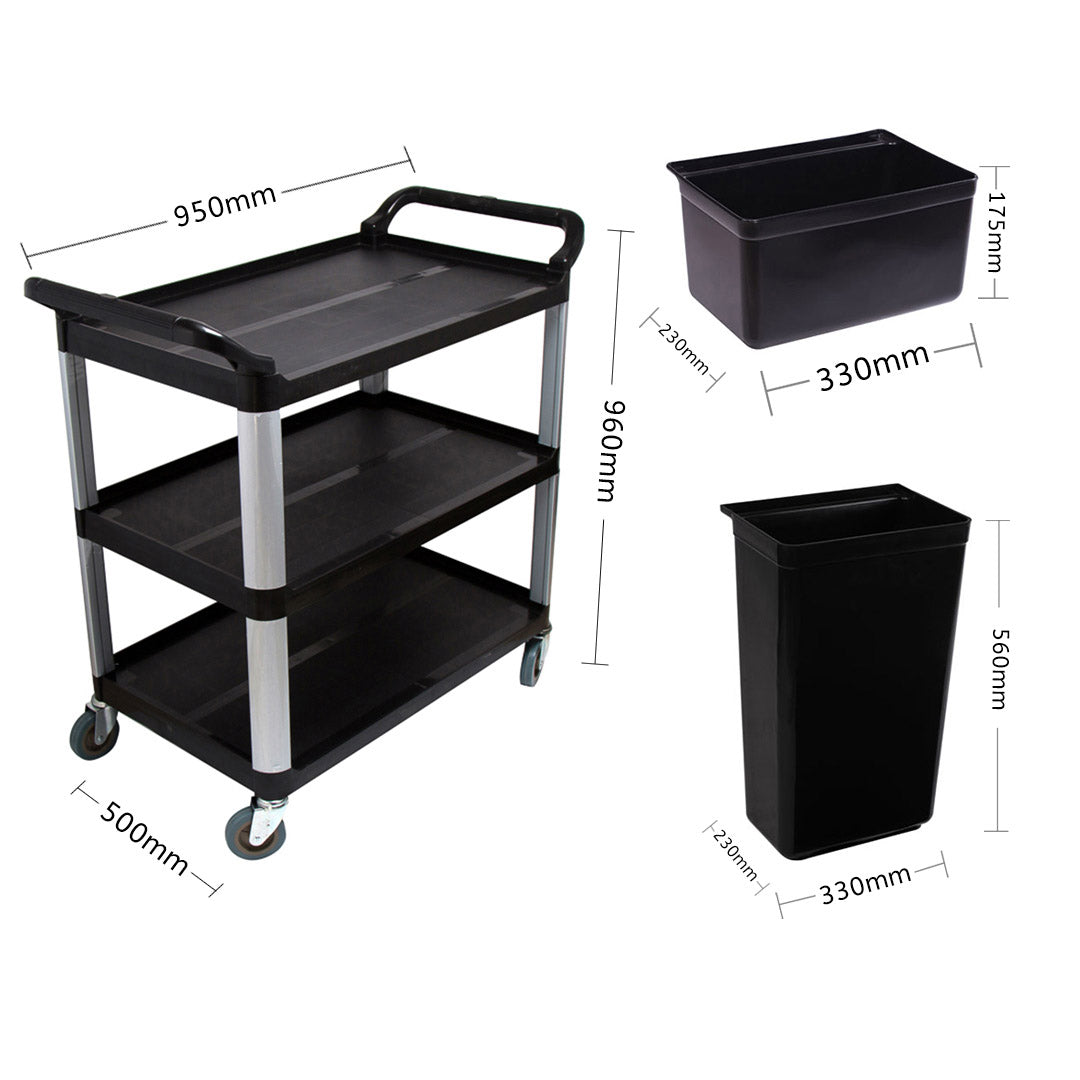 Food Waste Trolley Cart With Two Bins