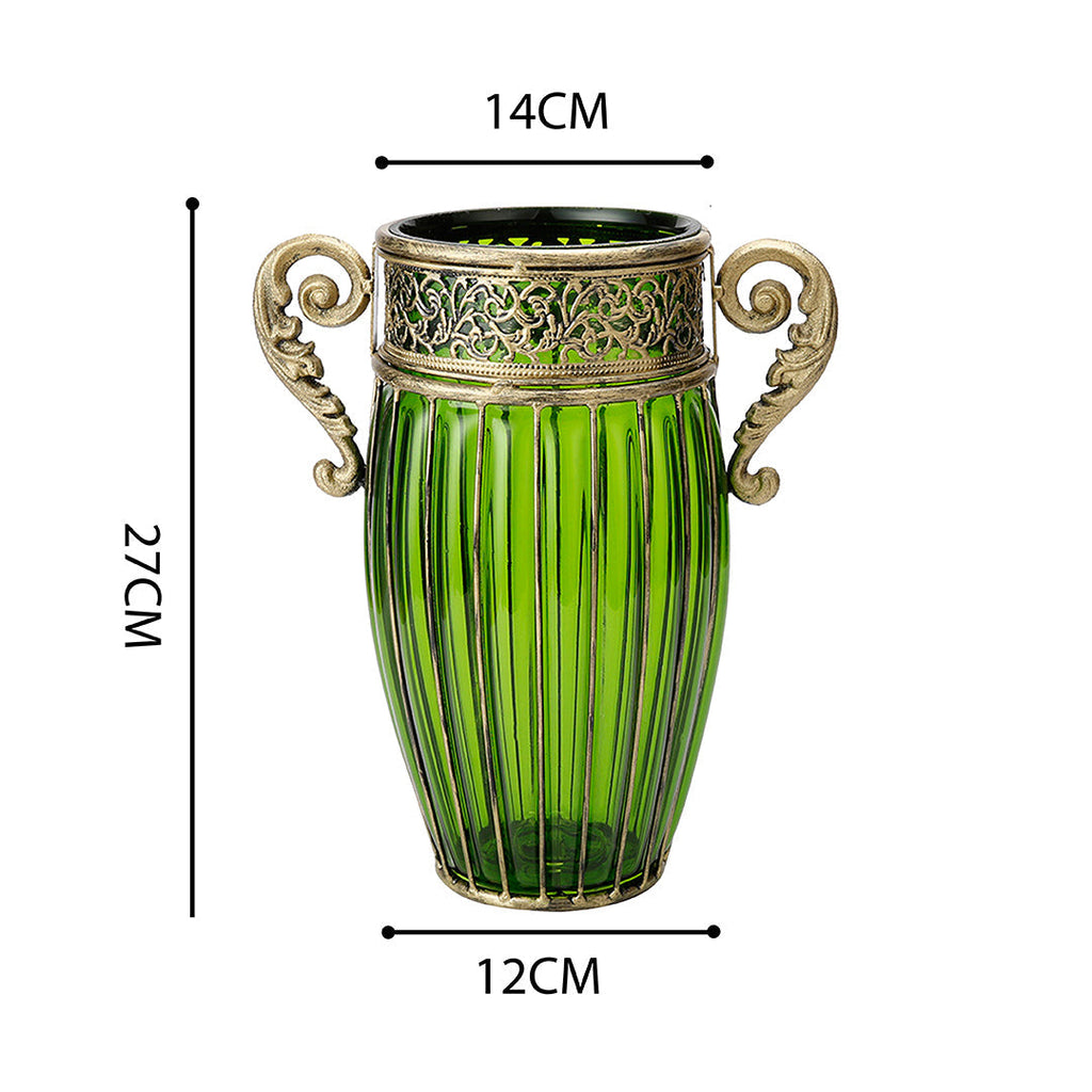 Flower Vase with Metal Handle