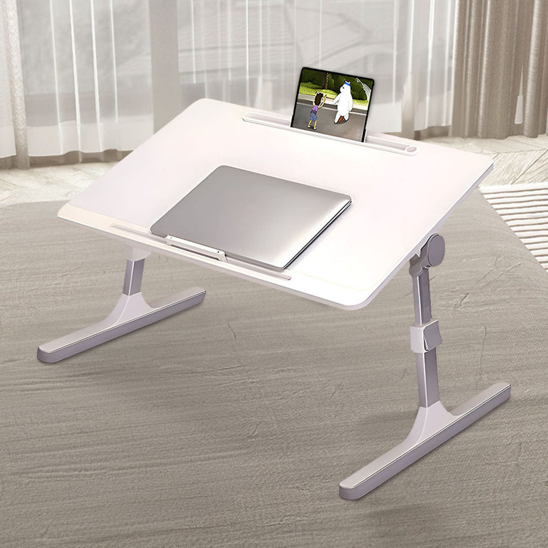 SOGA 2X 60X40cm White Small Laptop Bed Portable Foldable Study Table Adjustable