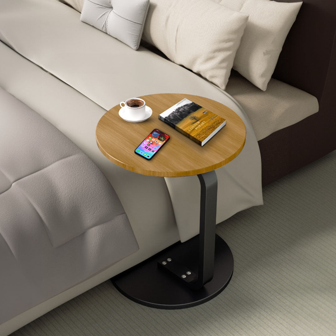 SOGA 2X 50cm Wood Board Mini Side Table Movable Lightweight w/ Black Frame