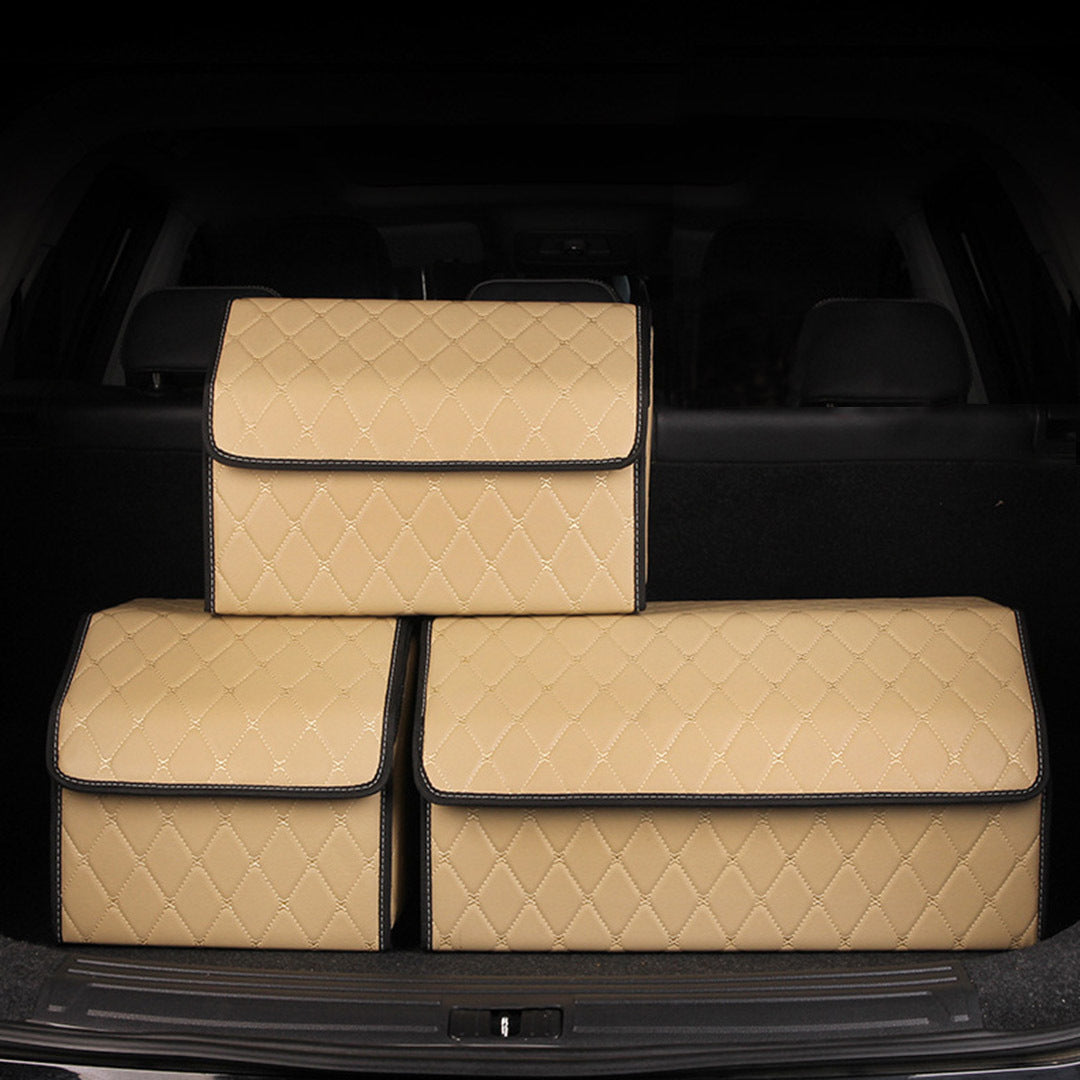 Leather Car Boot Box Organiser