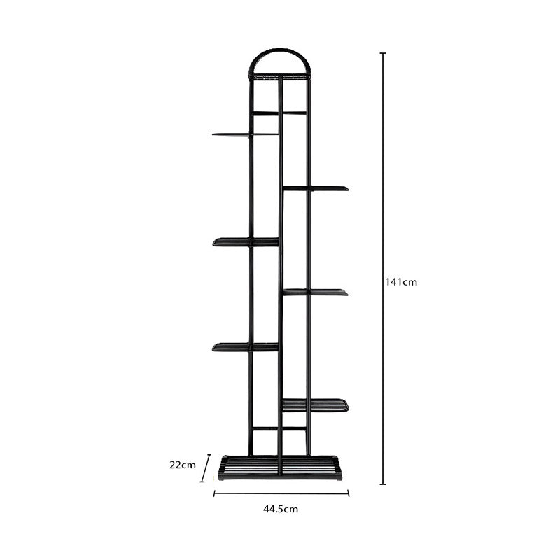 SOGA 2X 8 Tier 9 Pots Black Metal Plant Stand Flowerpot Display Shelf Rack Indoor Home Office Decor