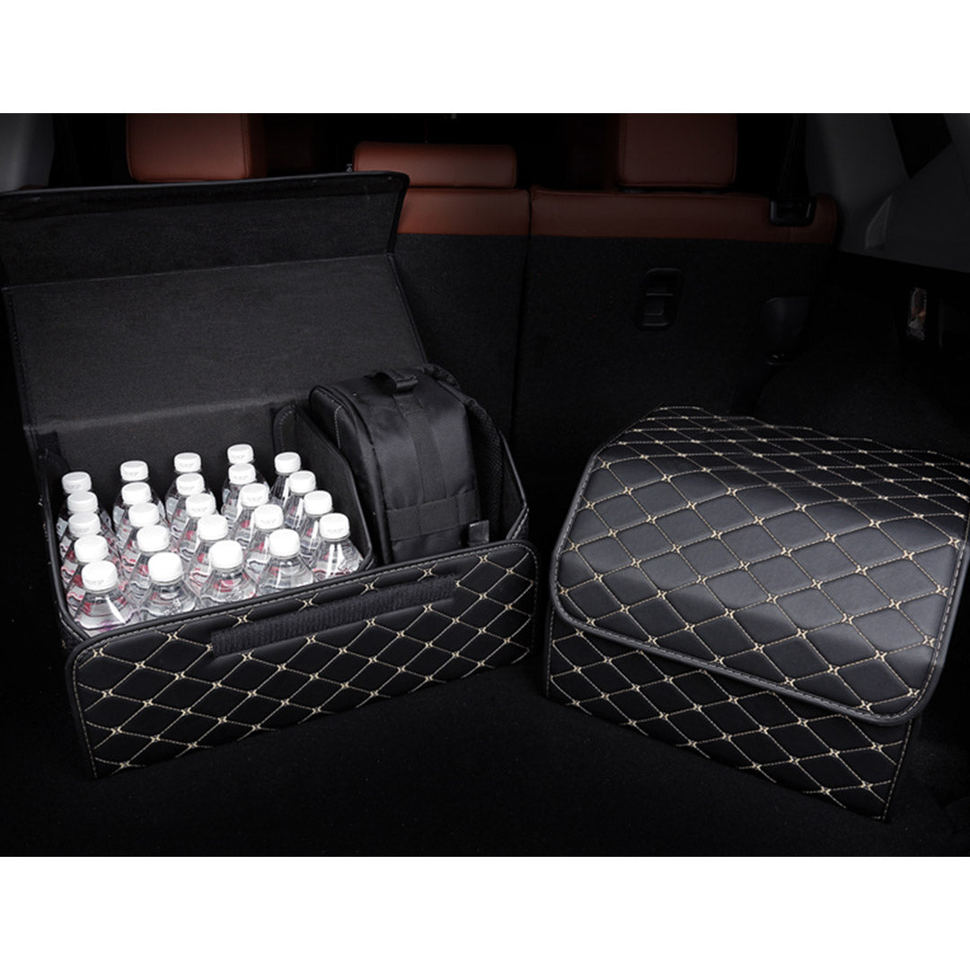 Leather Car Boot Box Organiser